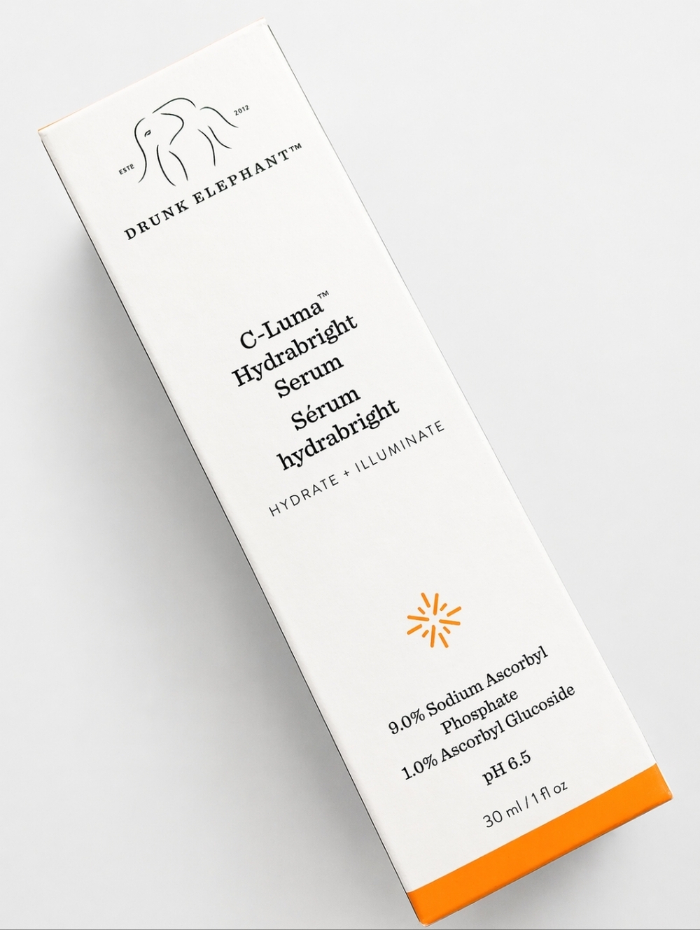 Drunk Elephant C-Luma Hydrabrigh﻿t Serum - White & Orange